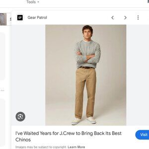 J Crew Broken In 770 Chinos Khaki W34 L32